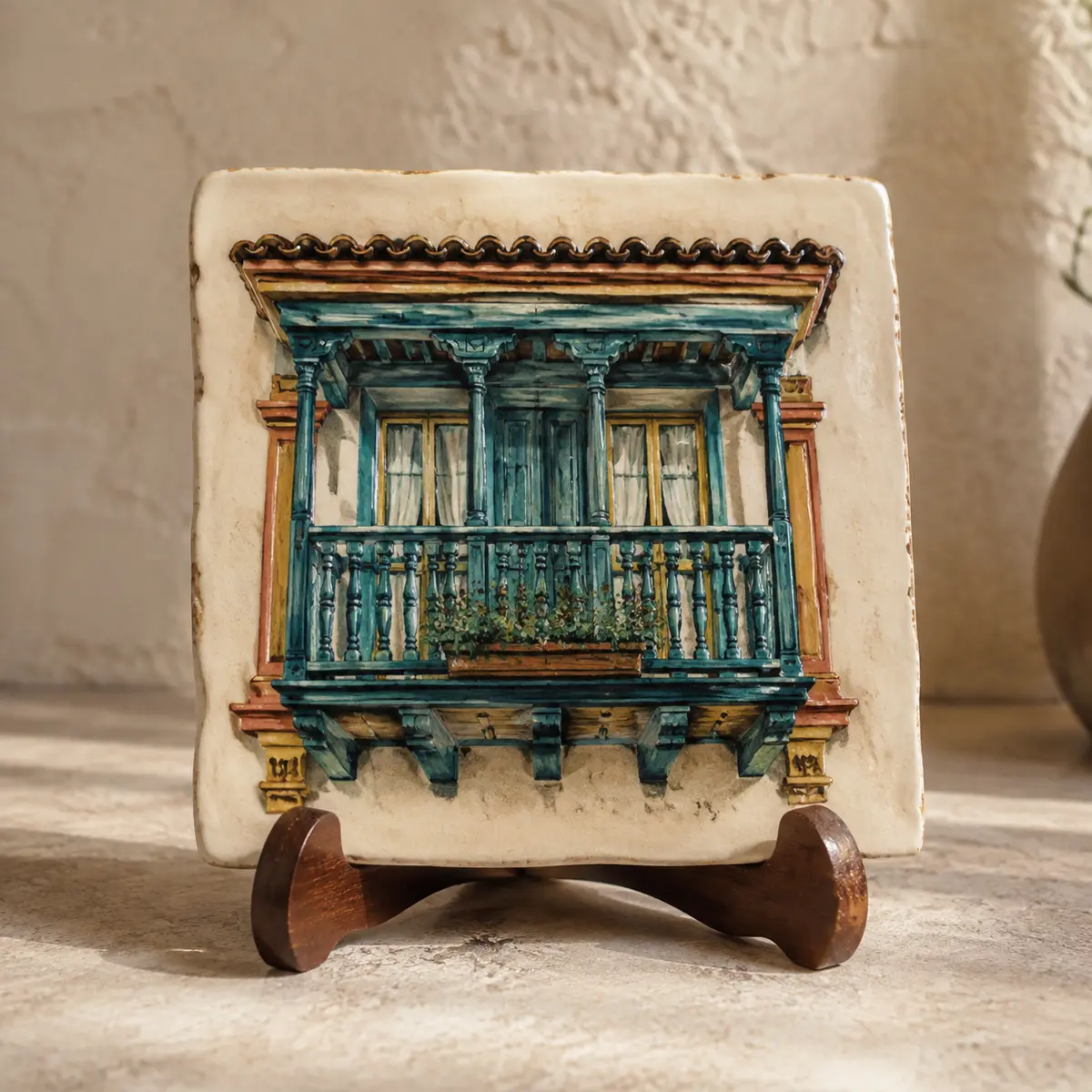 Azulejo pintado balcón