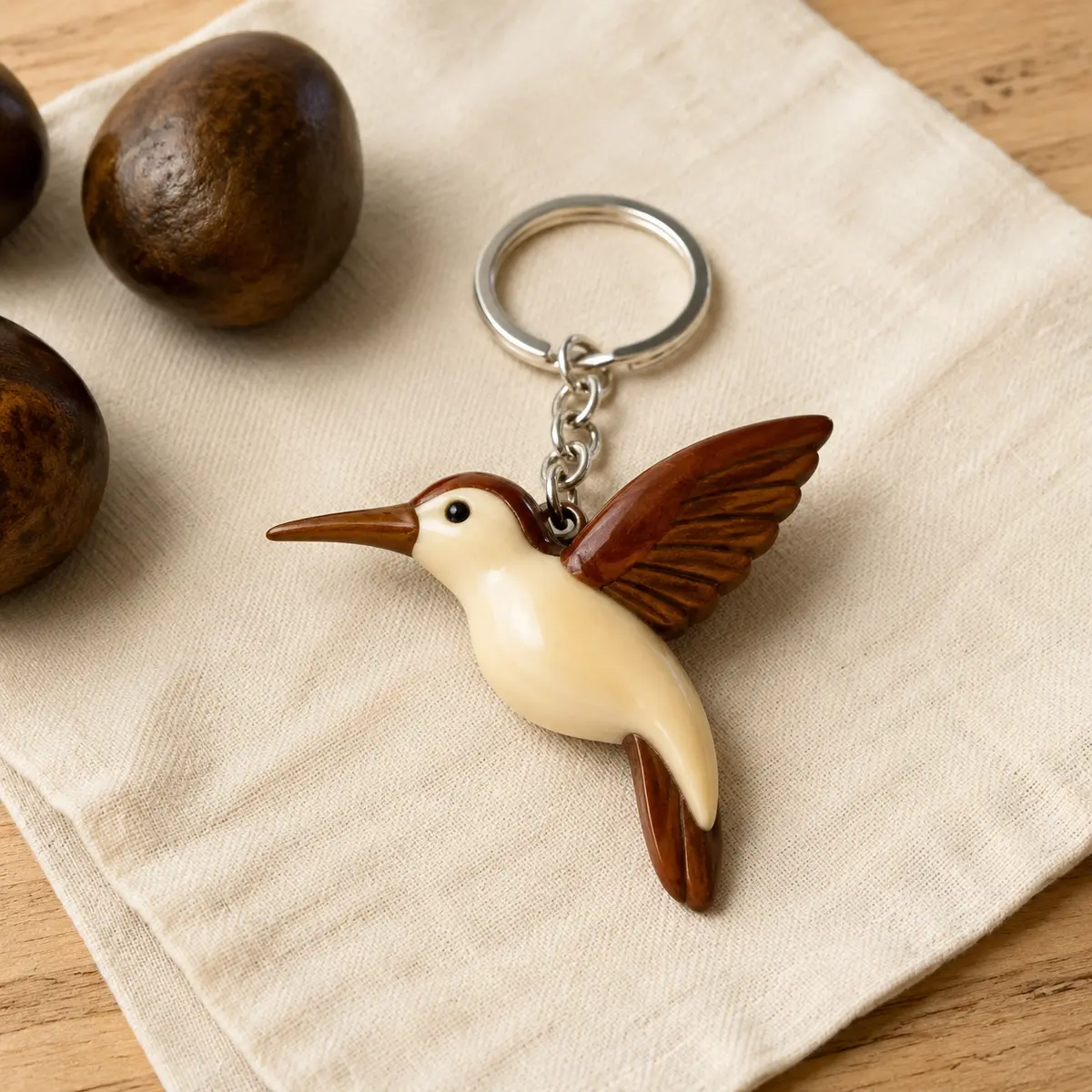 Llavero colibrí de tagua