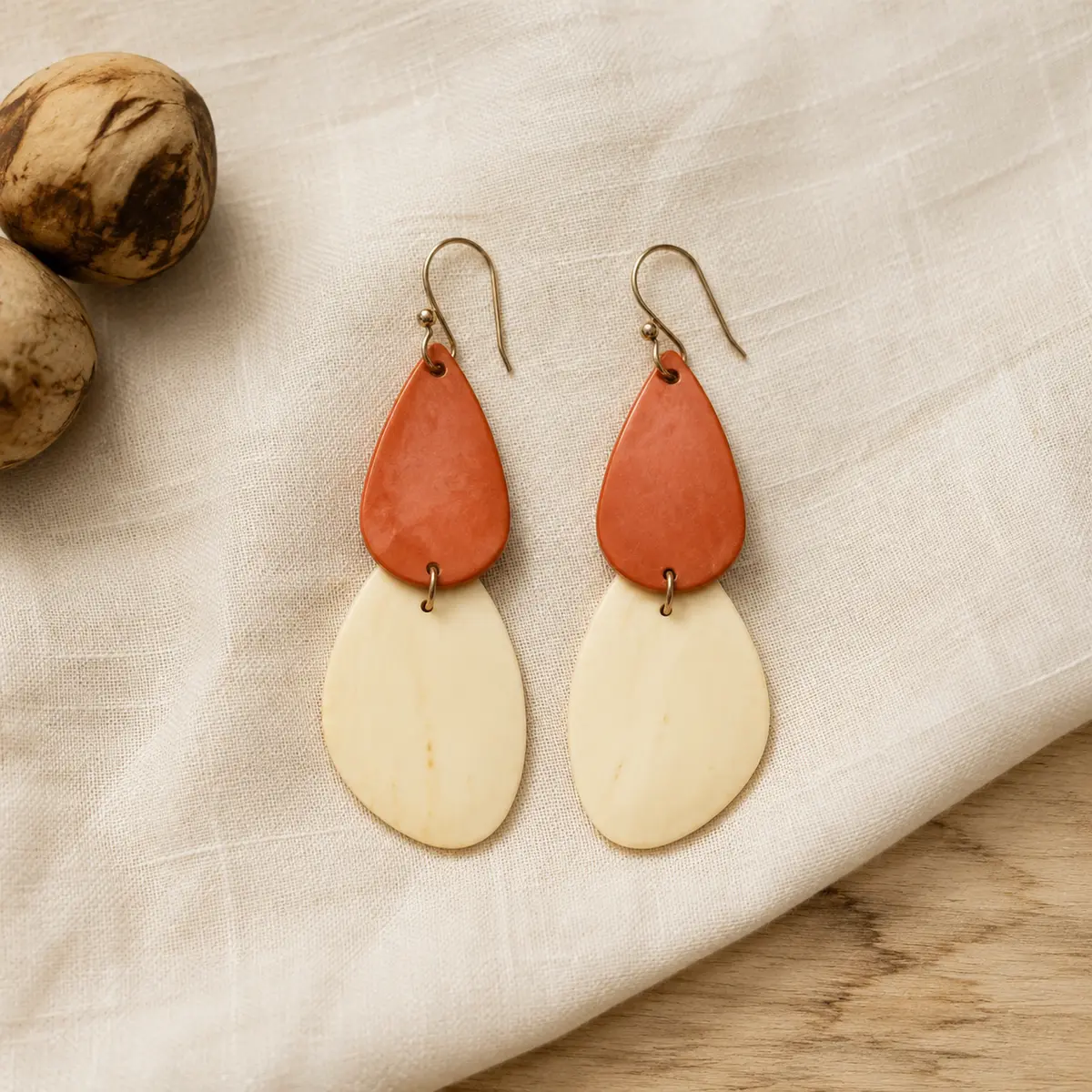Aretes gota bicolor